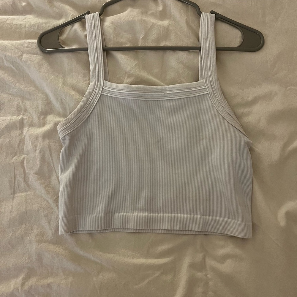Urban Outfitters Gray Sleeveless Crop Ribbed Tank Top
